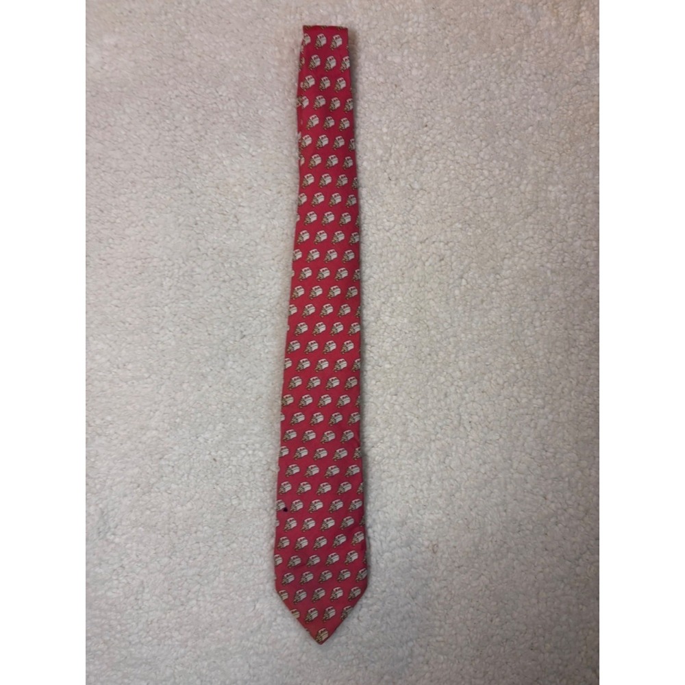 Vineyard Vines Custom Collection Pink Garden Catering  Logo Silk Neck Tie USA